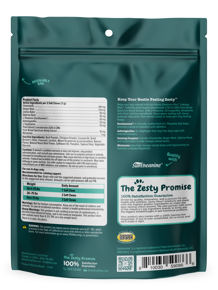 Hemp Elements Plus Calming Bites for Dogs