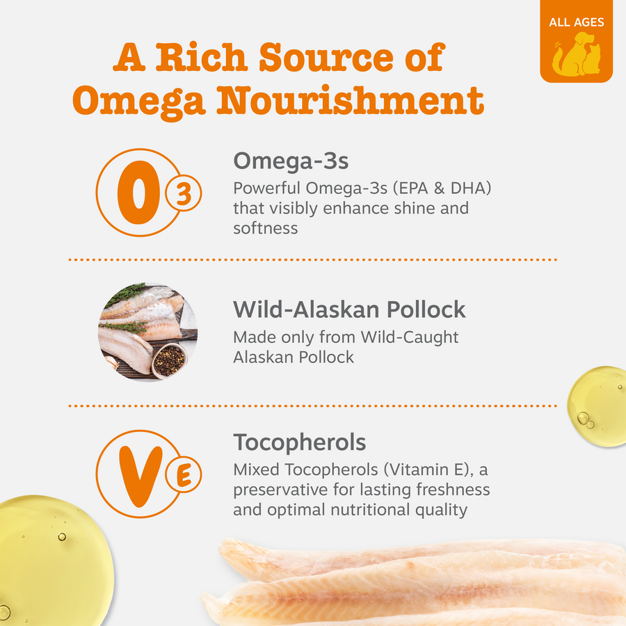 Wild Alaskan Fish Oil for Dogs & Cats - Omega 3 EPA DHA | Zesty Paws