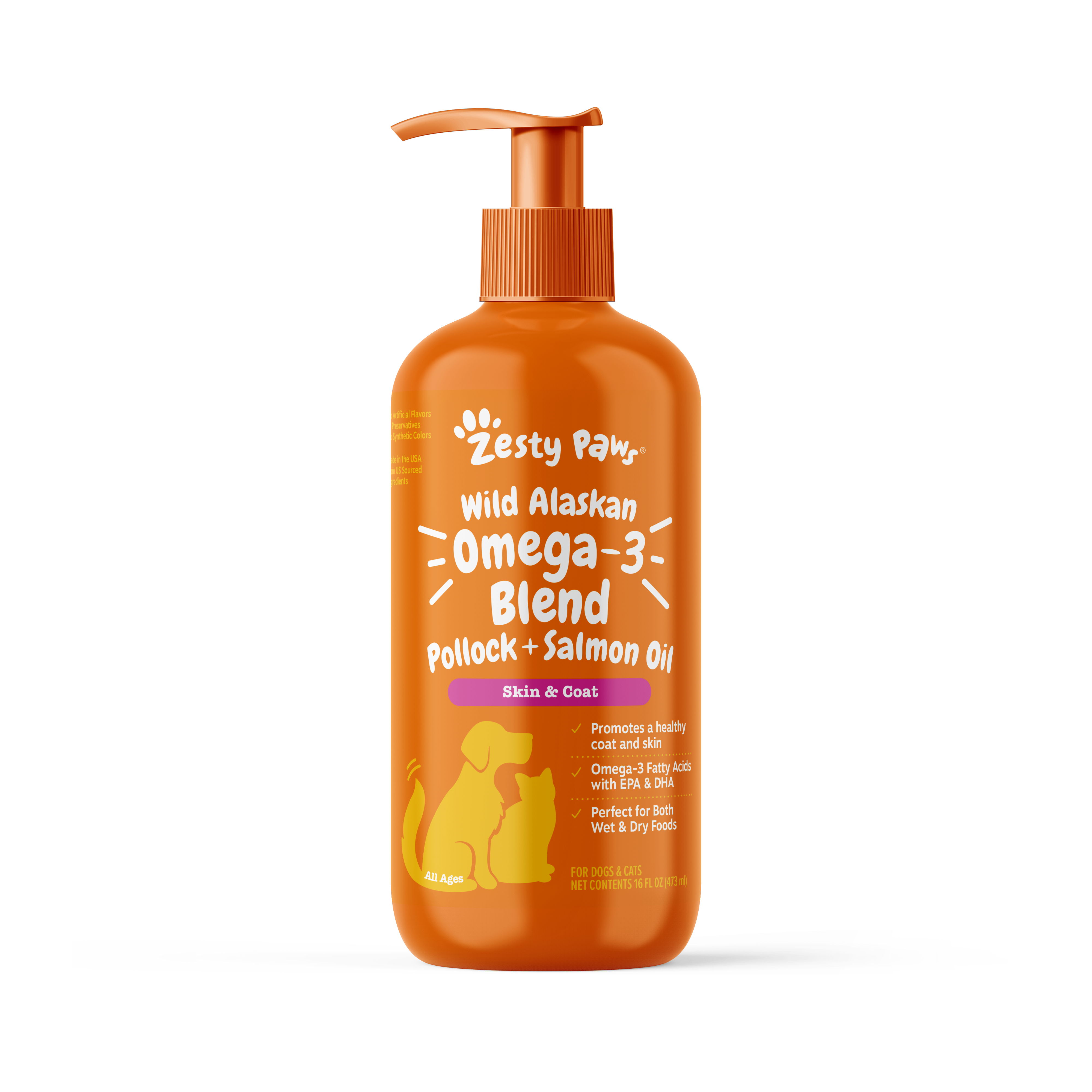 Wild Alaskan Omega-3 Fish Oil for Dogs Cats EPA DHA Supplement