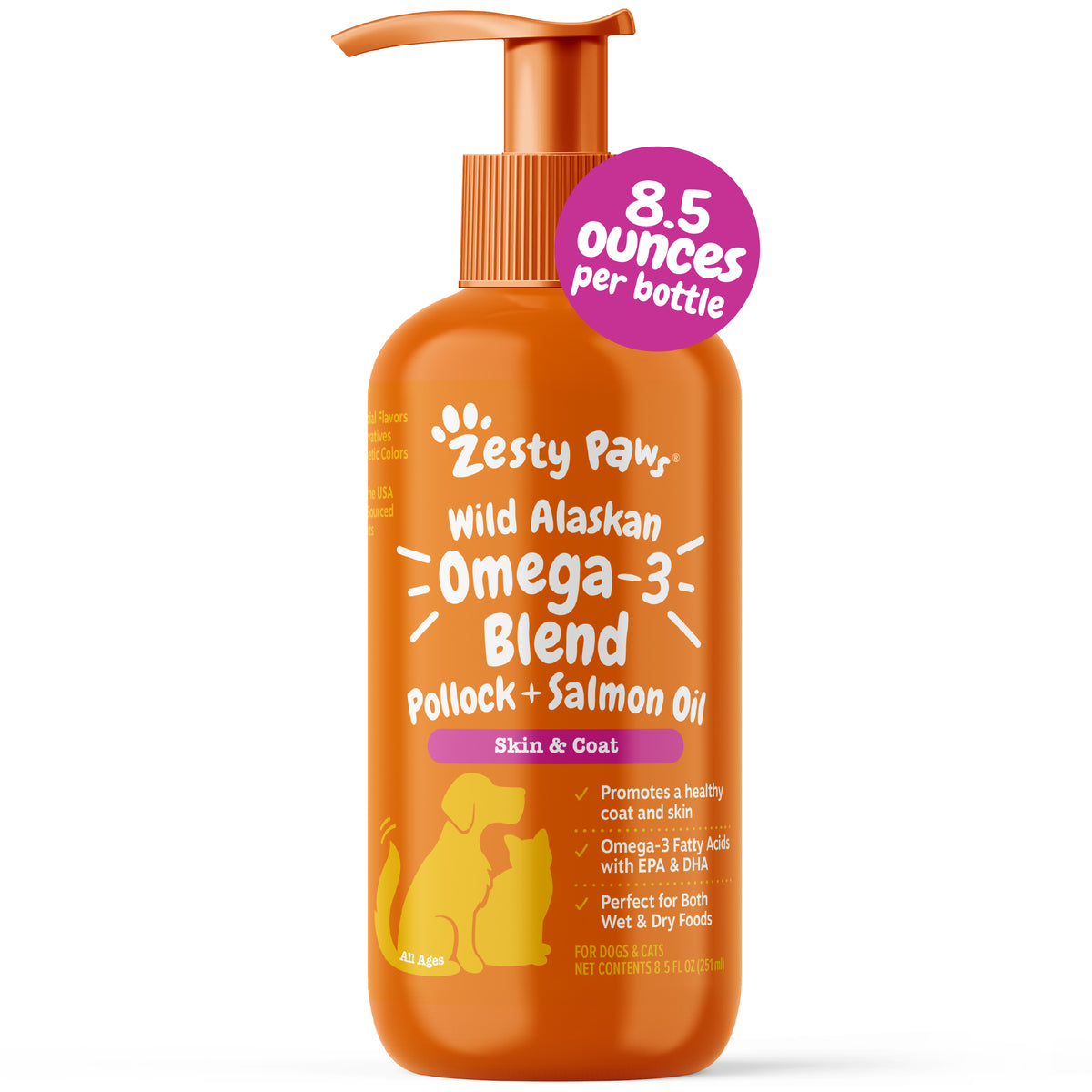 Wild Alaskan Omega-3 Fish Oil for Dogs & Cats | EPA DHA Supplement