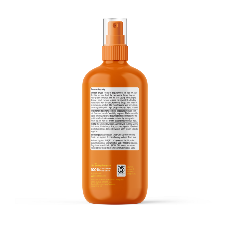 Zesty Paws Flea & Tick Spray for Dogs - Vet Formulated