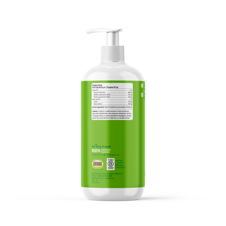 Hemp Elements™ Salmon Omega Oil + Hemp for Dogs and Cats