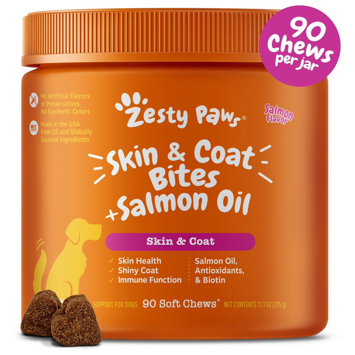 Skin & Coat Bites + Salmon Oil Soft Chews for Dogs