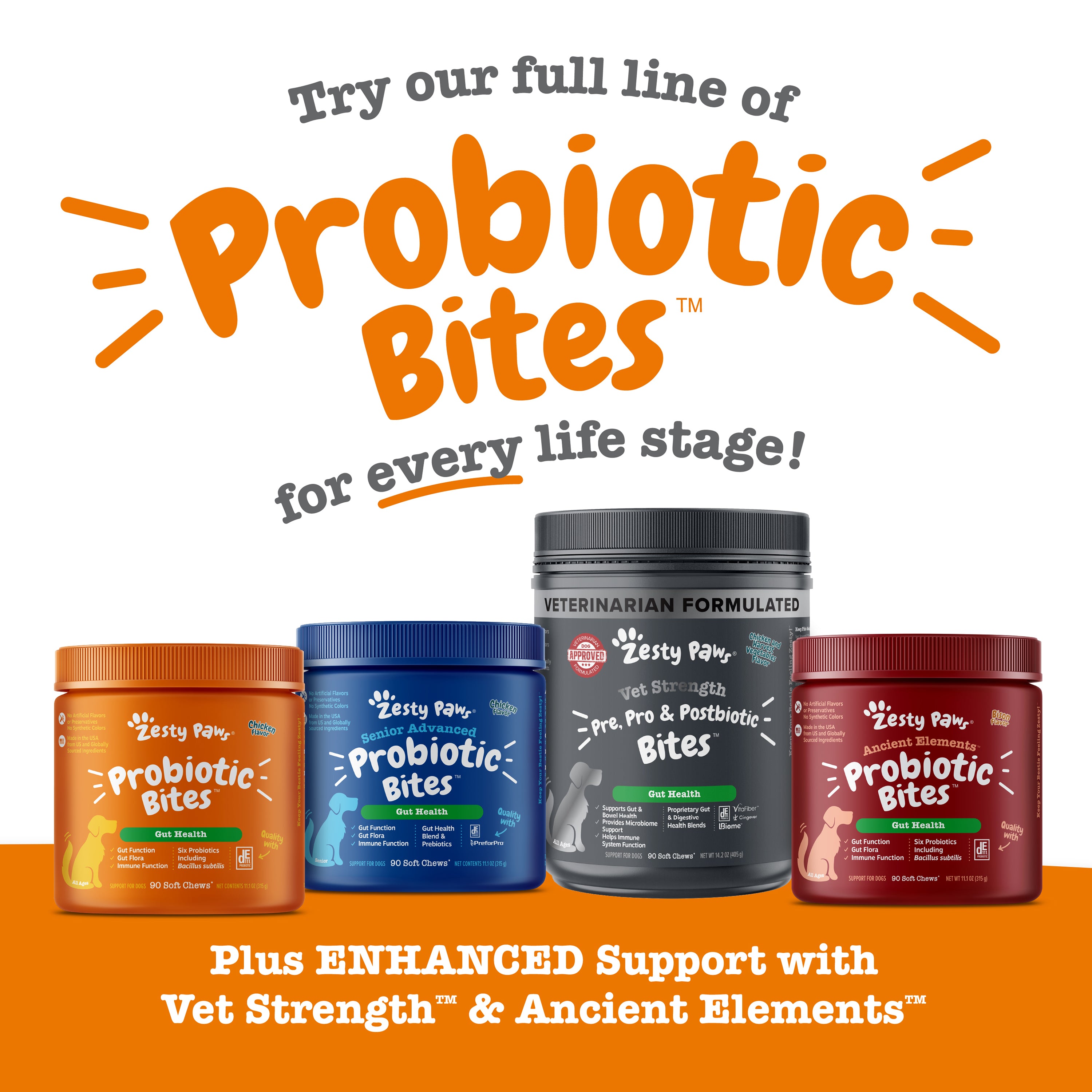 Vet Strength Pre, Post & Probiotic Bites for Dogs