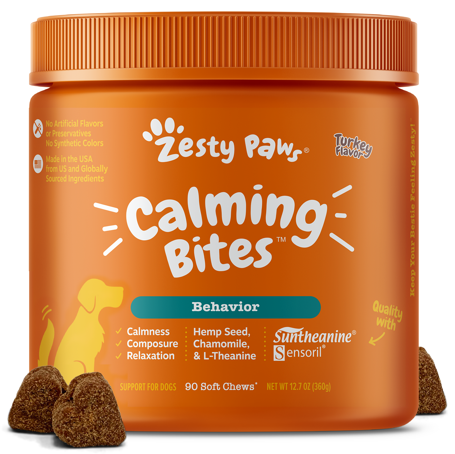 Calming Bites™ for Dogs Stress Anxiety Zesty Paws