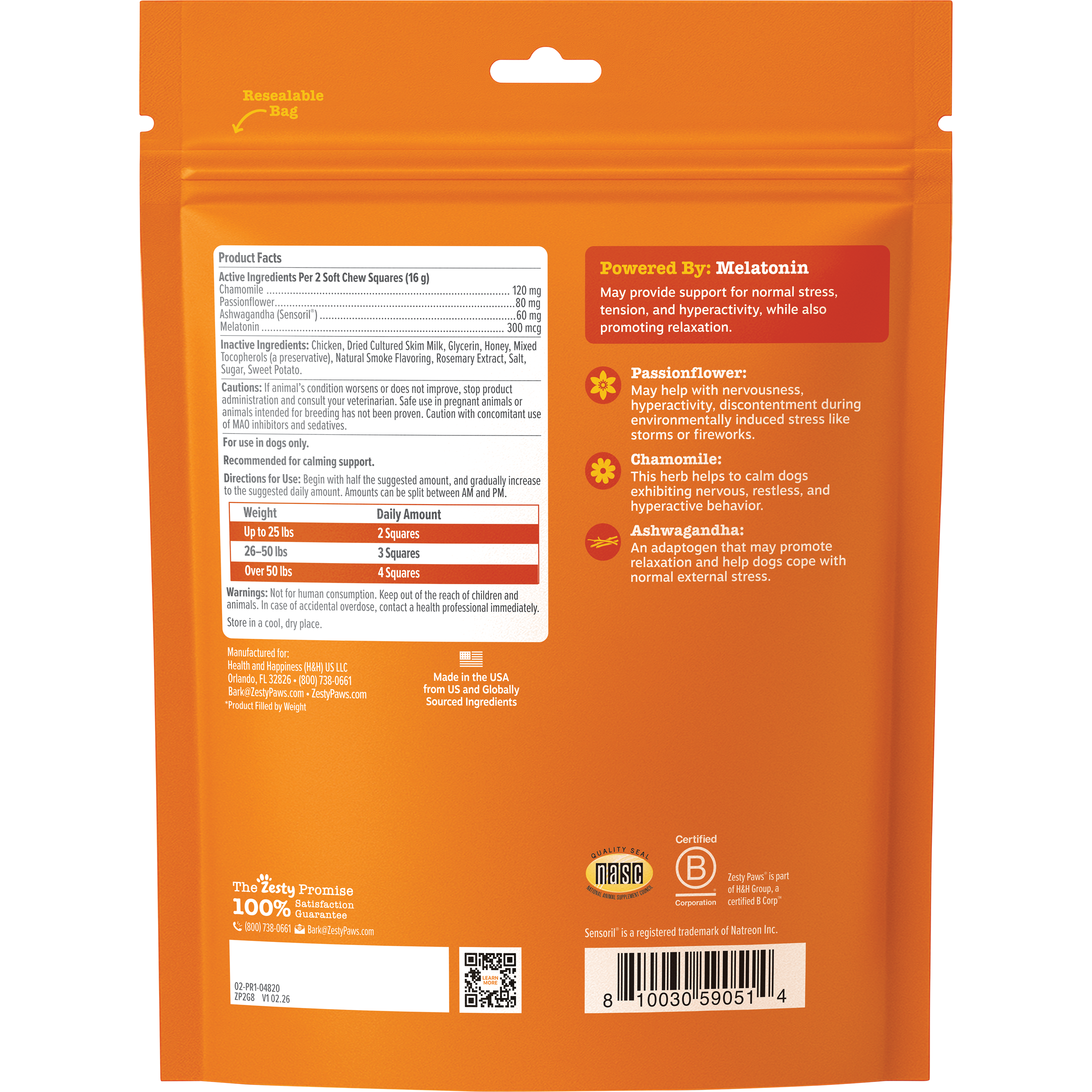 Lil' Zesties™ Calming Squares™ for Dogs