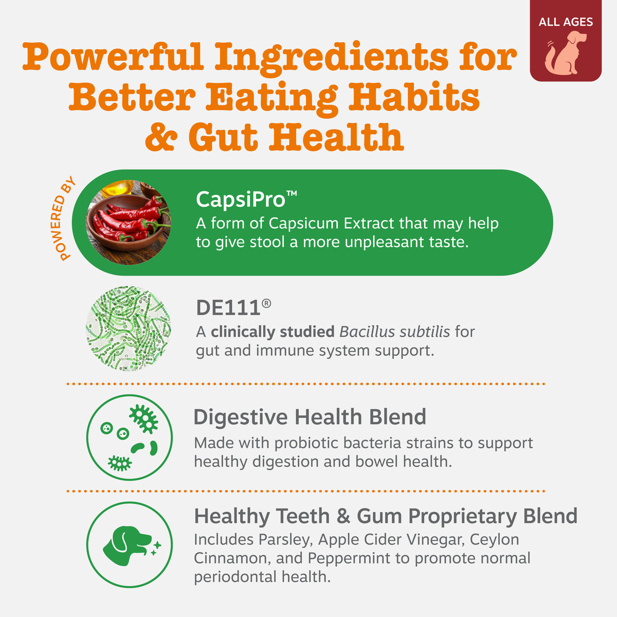 Ancient Elements Chew No Poo Bites for Dogs