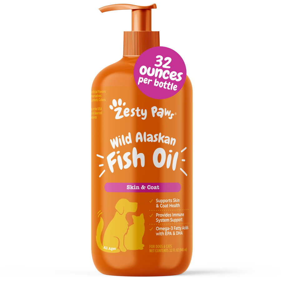 Wild Alaskan Fish Oil for Dogs & Cats - Omega 3 EPA DHA | Zesty Paws