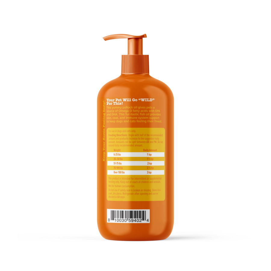 Wild Alaskan Fish Oil for Dogs & Cats - Omega 3 EPA DHA | Zesty Paws