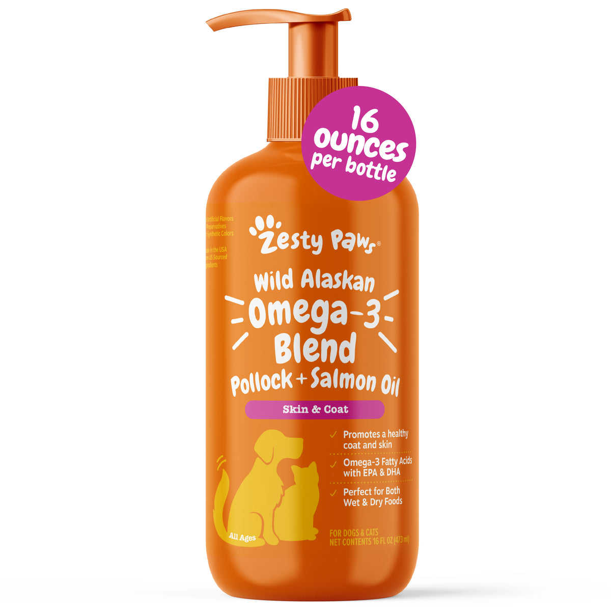 Wild Alaskan Omega-3 Fish Oil for Dogs & Cats | EPA DHA Supplement
