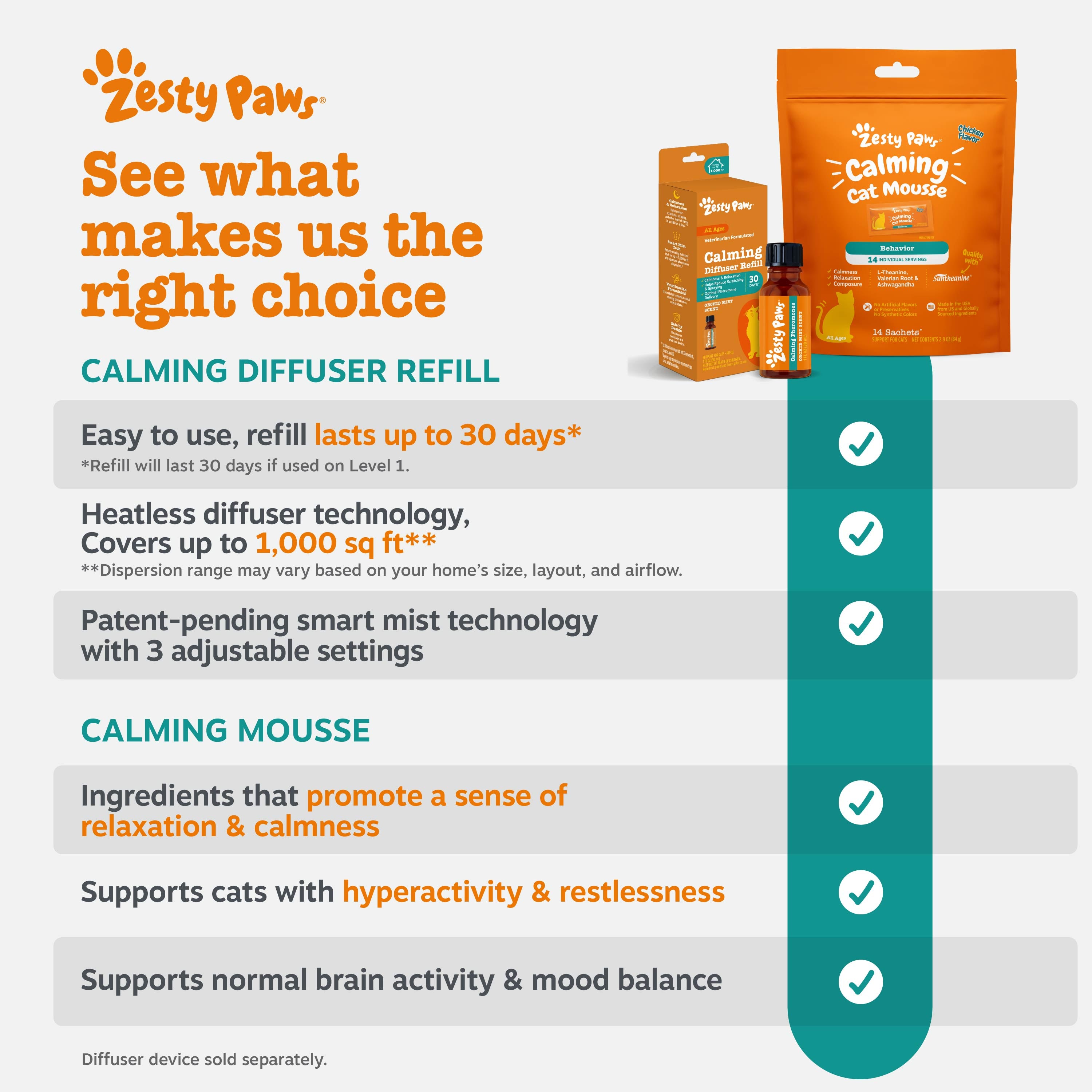 Diffuser Refill + Calming Mousse | Bundle for Cats