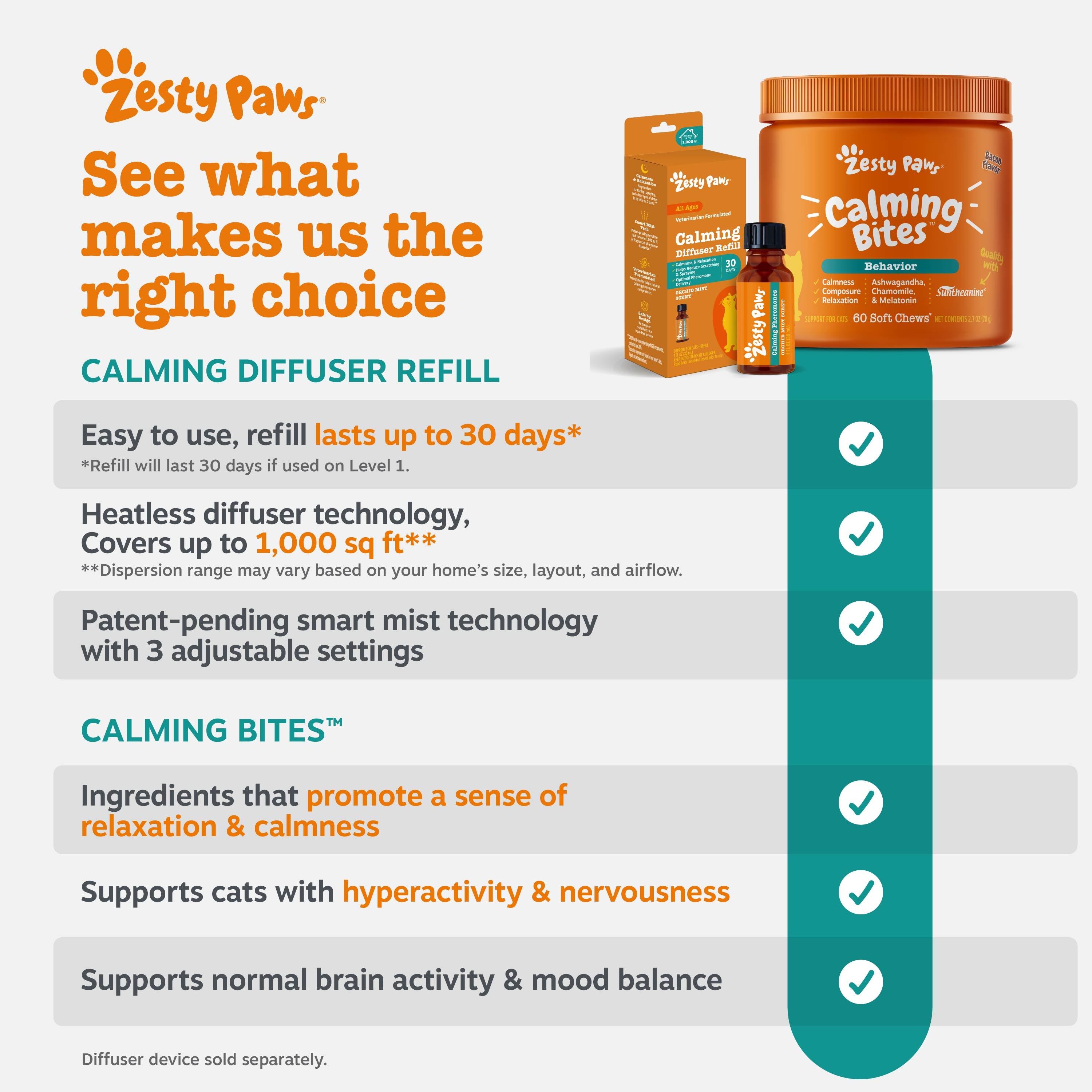 Diffuser Refill + Calming Bites | Bundle for Cats