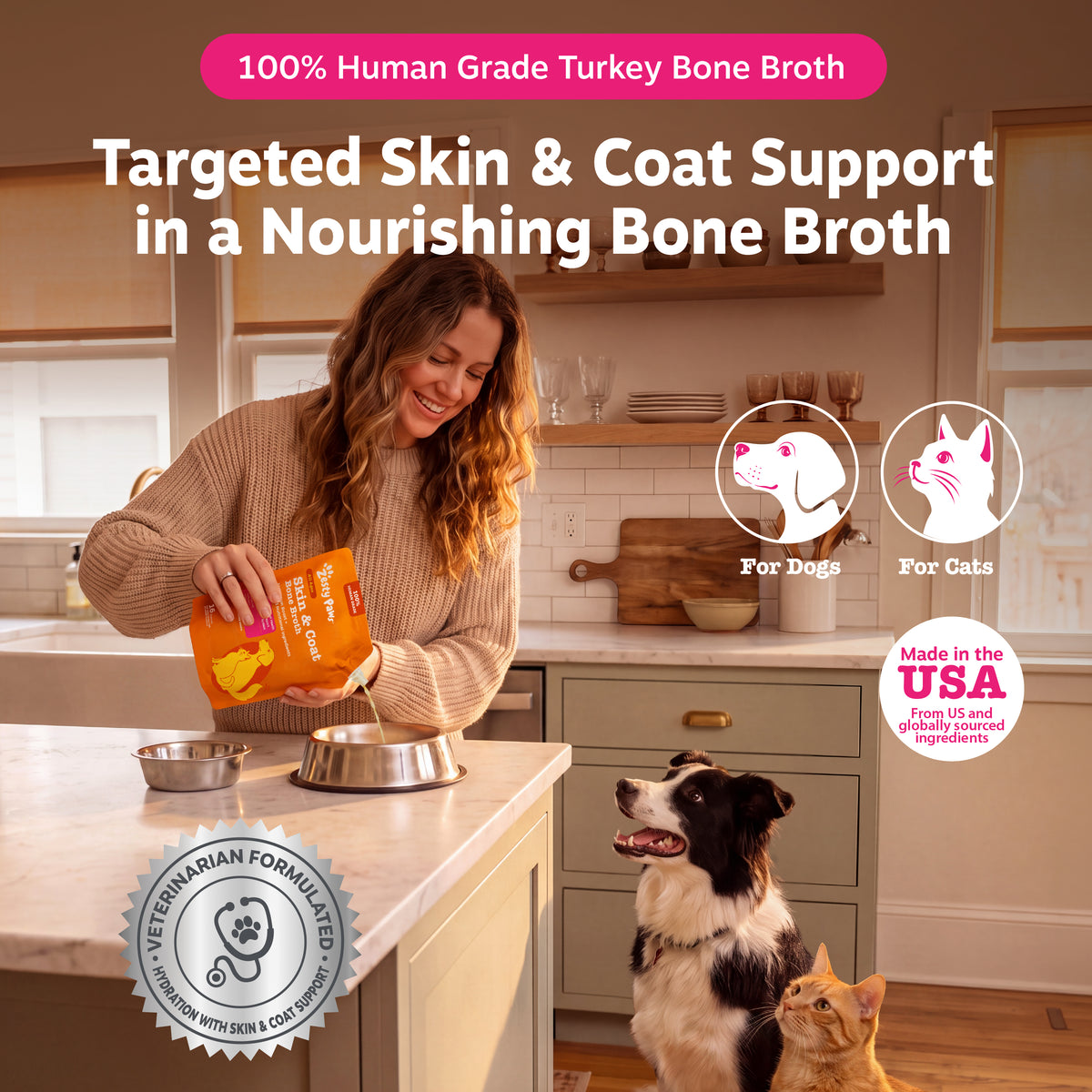 Skin & Coat Bone Broth for Dogs & Cats