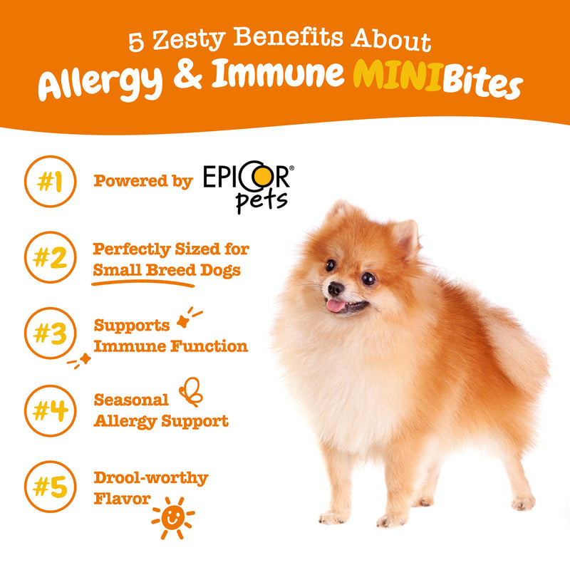 Allergy & Immune Mini Bites™ for Small Dogs, For Seasonal Allergies, Immune Function + Sensitive Skin & Gut Health