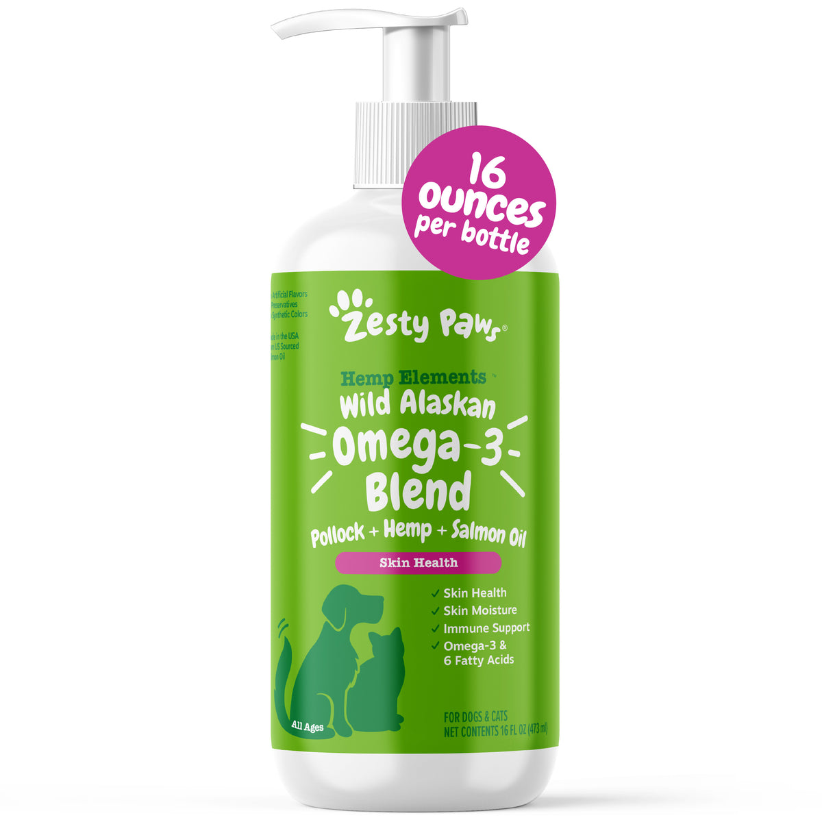 Hemp Elements™ Salmon Omega Oil + Hemp for Dogs and Cats