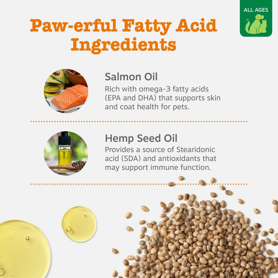 Hemp Elements™ Salmon Omega Oil + Hemp for Dogs and Cats