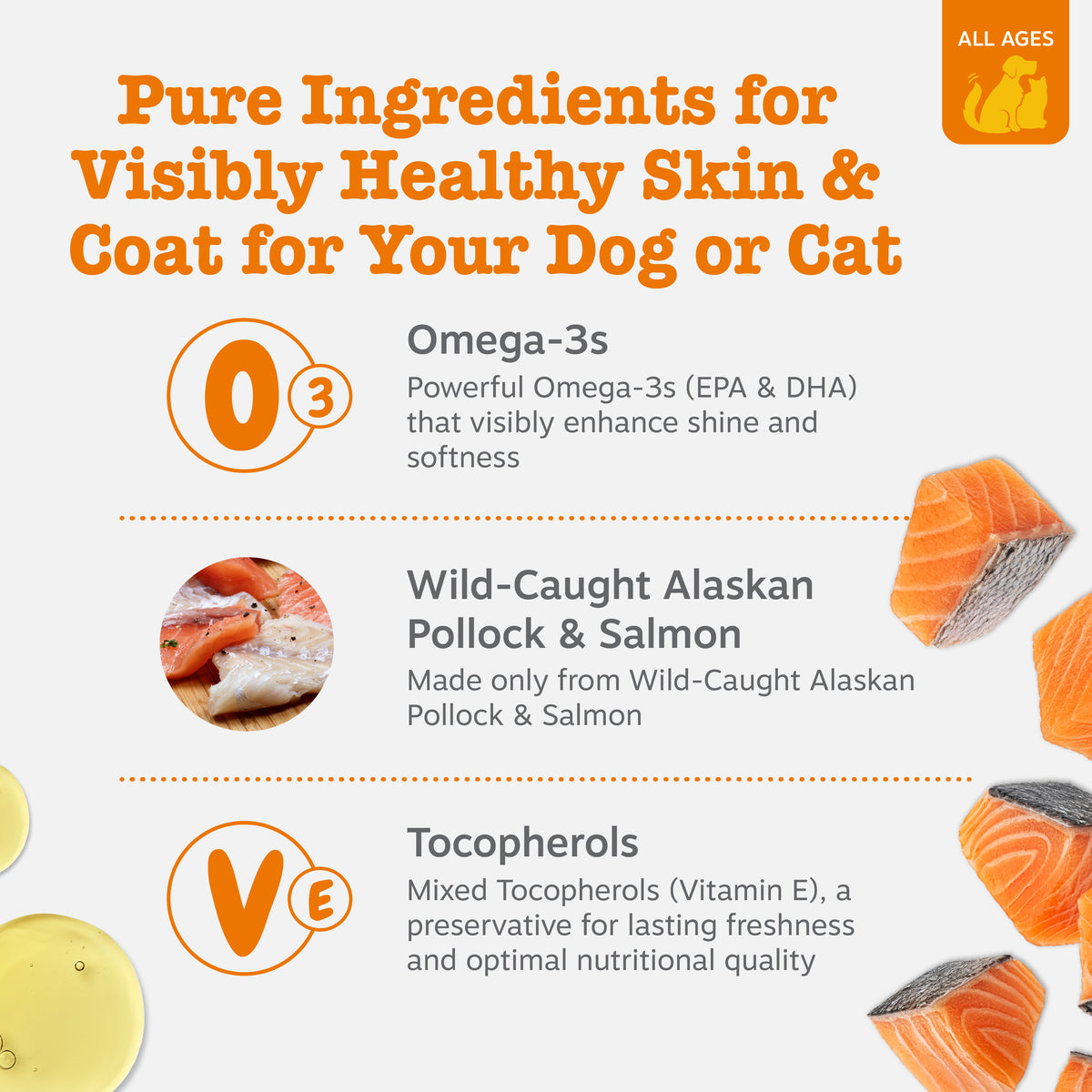 Wild Alaskan Omega-3 Fish Oil for Dogs & Cats | EPA DHA Supplement ...