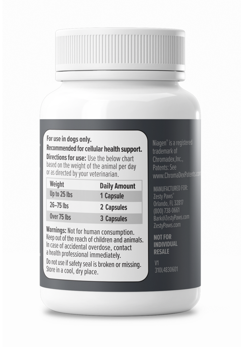 Healthy Aging NAD+ Precursor Cellular Health 60 capsules + Pill Wrap, 8.8oz, Box