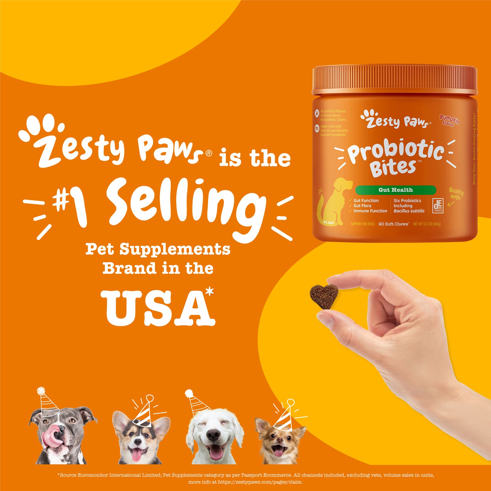 Probiotic Bites™ for Dogs with Digestive Enzymes Zesty Paws