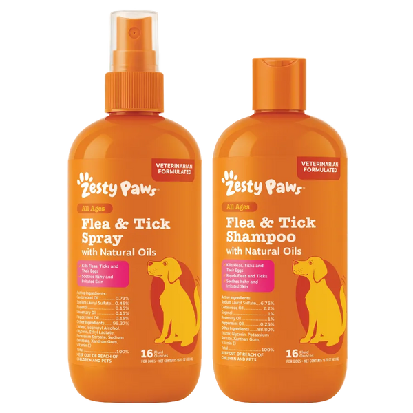 Flea & Tick Shampoo + Spray | Bundle for Dogs