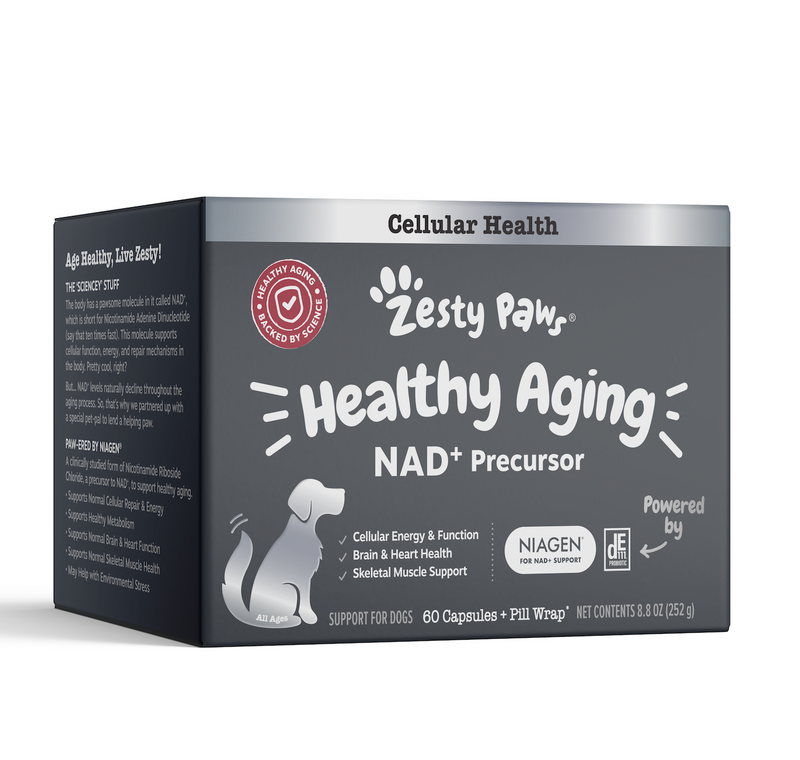 Healthy Aging NAD+ Precursor Cellular Health 60 capsules + Pill Wrap, 8.8oz, Box