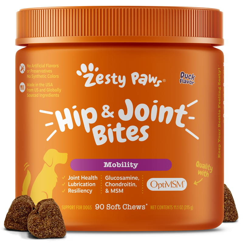 Hip & Joint Mobility Bites Soft Chews for Dogs, With Glucosamine + Chondroitin & MSM, Functional Dog Supplement