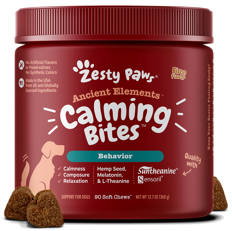 Ancient Elements™ Calming Bites™ for Dogs - Support for Normal Stress & Relaxation with Suntheanine® & Sensoril® Ashwagandha, Functional Dog Supplement