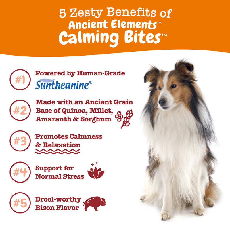 Ancient Elements™ Calming Bites™ for Dogs - Support for Normal Stress & Relaxation with Suntheanine® & Sensoril® Ashwagandha, Functional Dog Supplement