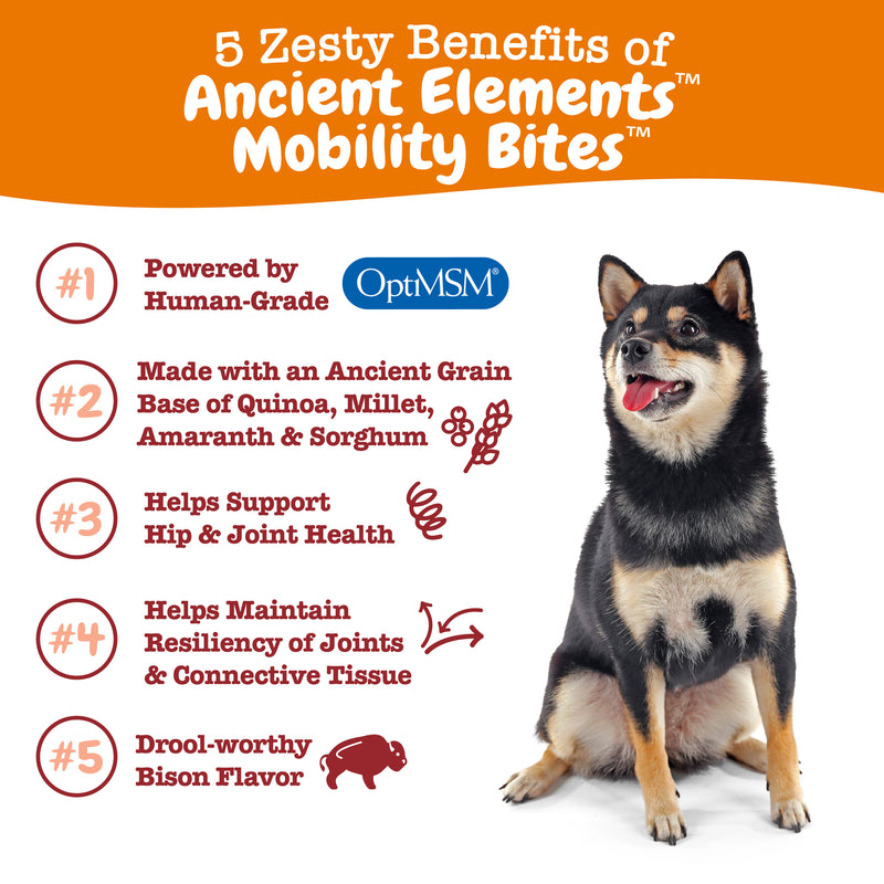 Ancient Elements™ Mobility Bites™ for Dogs - Hip & Joint Support with OptiMSM®, Functional Dog Supplement