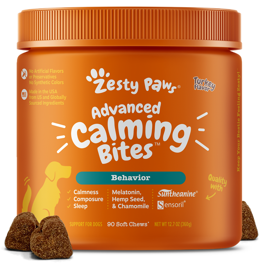 Advanced Calming Bites for Dogs Melatonin Zesty Paws