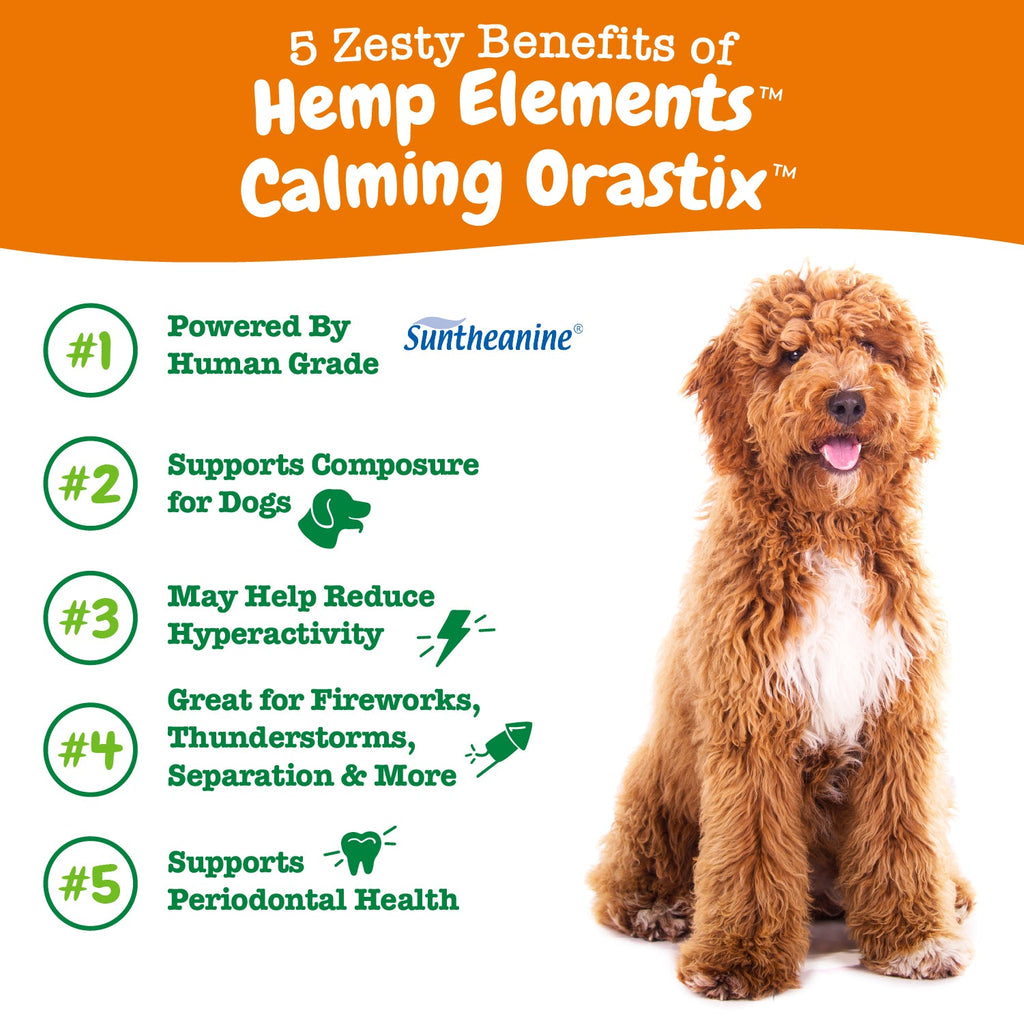 ZESTY PAWS Hemp Elements™ Calming OraStix™ for Dogs