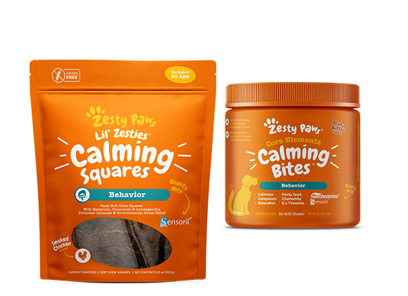 Calm Canine Bundle & Save with Calming Bites™ and Lil’ Zesties™ Calming Squares™ for Dogs - 2-Pack