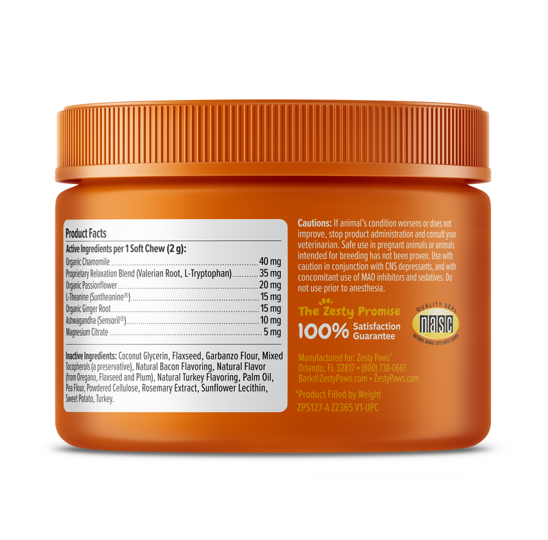 Zesty paws top calming bites dosage