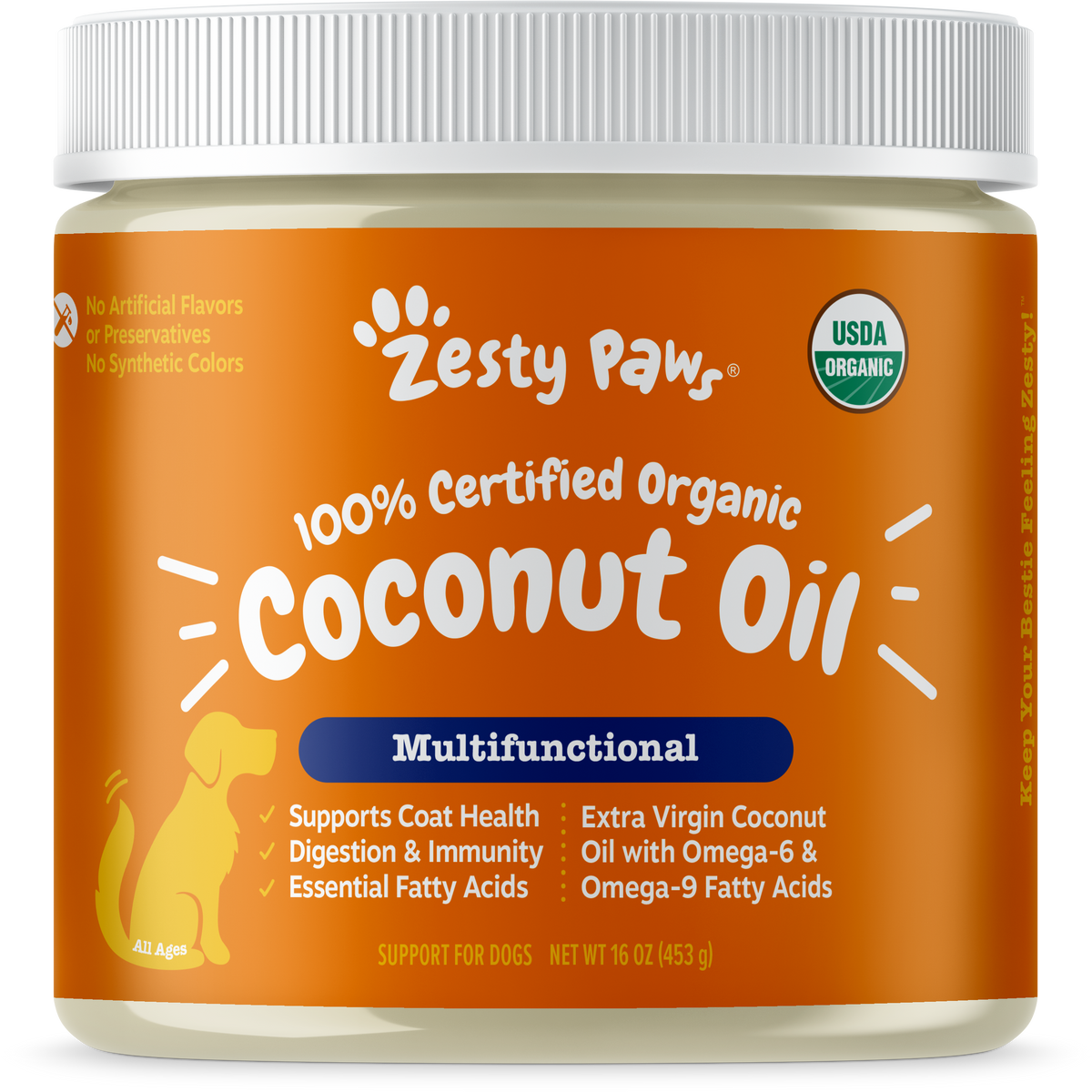 Zesty Paws 100% Certified Organic Extra Virgin Coconut Oil for Dogs Zesty Paws 100% Certified Organic Extra Virgin Coconut Oil for Dogs